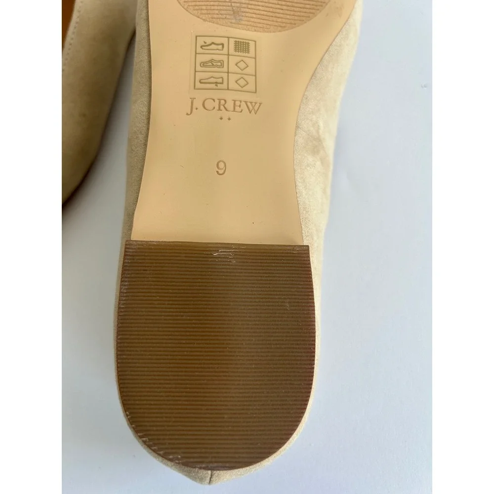 J.Crew Womens Tan Suede Tassel Loafers Smoking Slippers Beige Size 9 Flat‎ Shoes